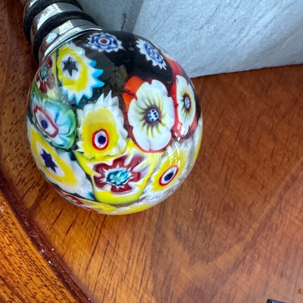 Vintage Millefiori Murano Style Multicolor Glass Bottle Stopper - Picture 9 of 9